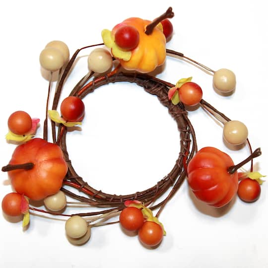 4.5" Mini Pumpkin Votive Candle Rings, 6ct.